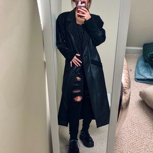 Vintage leather trench coat